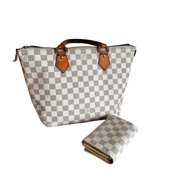 LOUIS VUITTON Damier Azur Saleya PM Tote Bag with matching wallet - Picture 2 of 14
